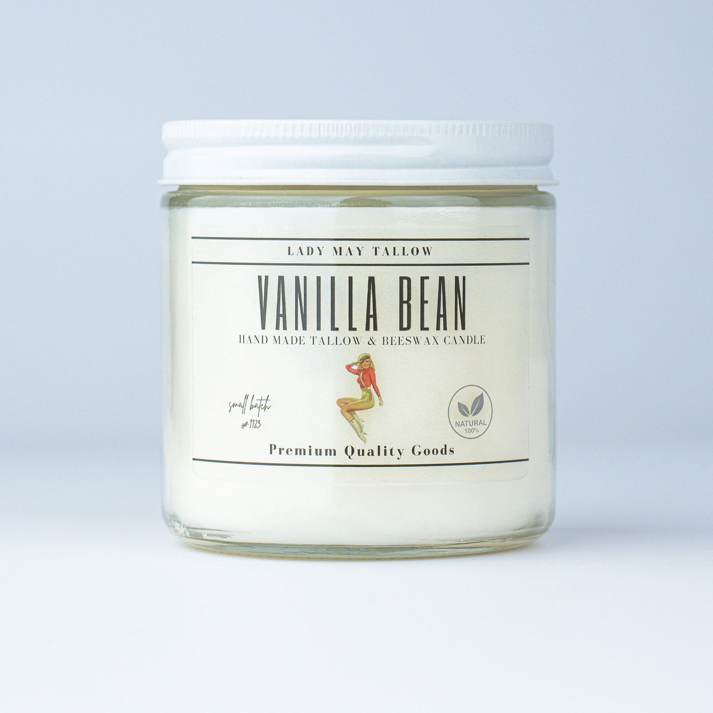 Vanilla Bean Tallow & Beeswax Candle | All Natural, Non-Toxic, Clean Burning
