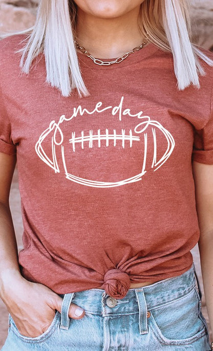 Cursive Football Game Day Graphic Tee