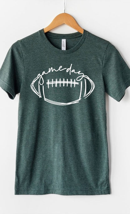 Cursive Football Game Day Graphic Tee